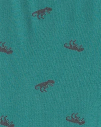 Boys 4-Piece Dinosaur 100% Cotton Snug Fit Pyjama Set - Green