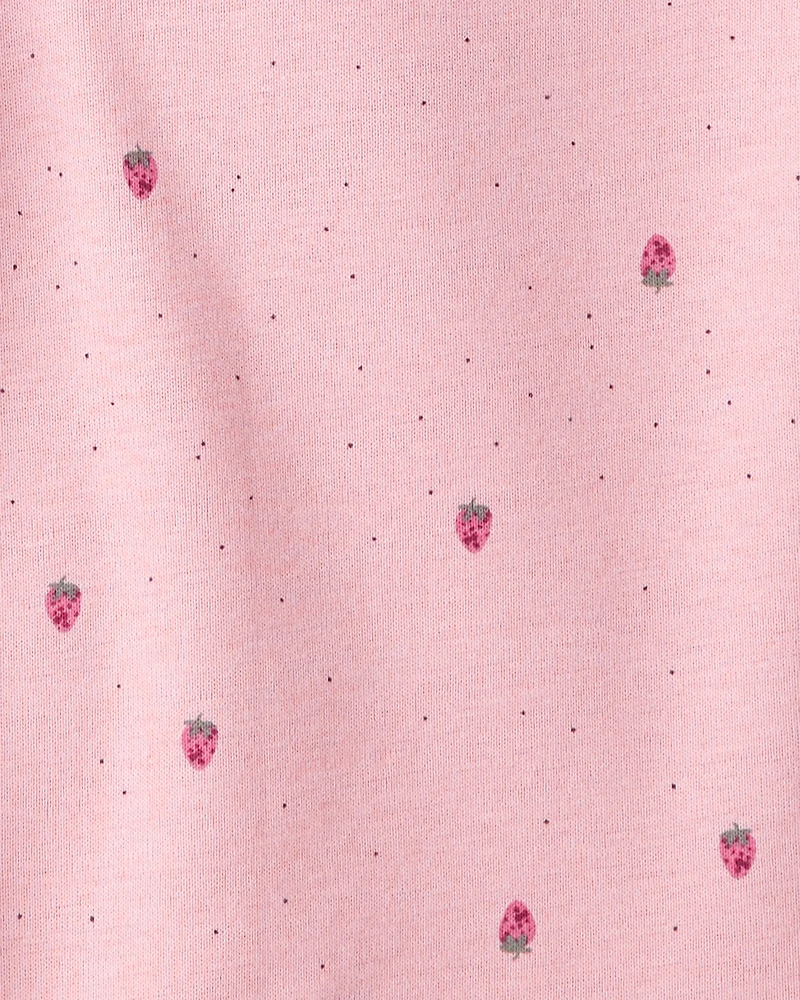 Baby Girl 5-Pack Fruit Print Cotton Multipack Bodysuits - Brown/Green/Pink/Red/White