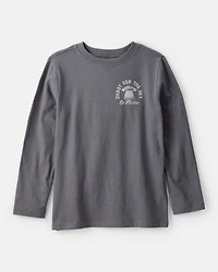 Boys Shoot For The Sky Long-Sleeve Graphic Tee - Grey