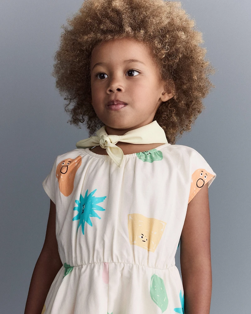 Toddler Girl Avenue Twirl™ Dress Character Print - Cream