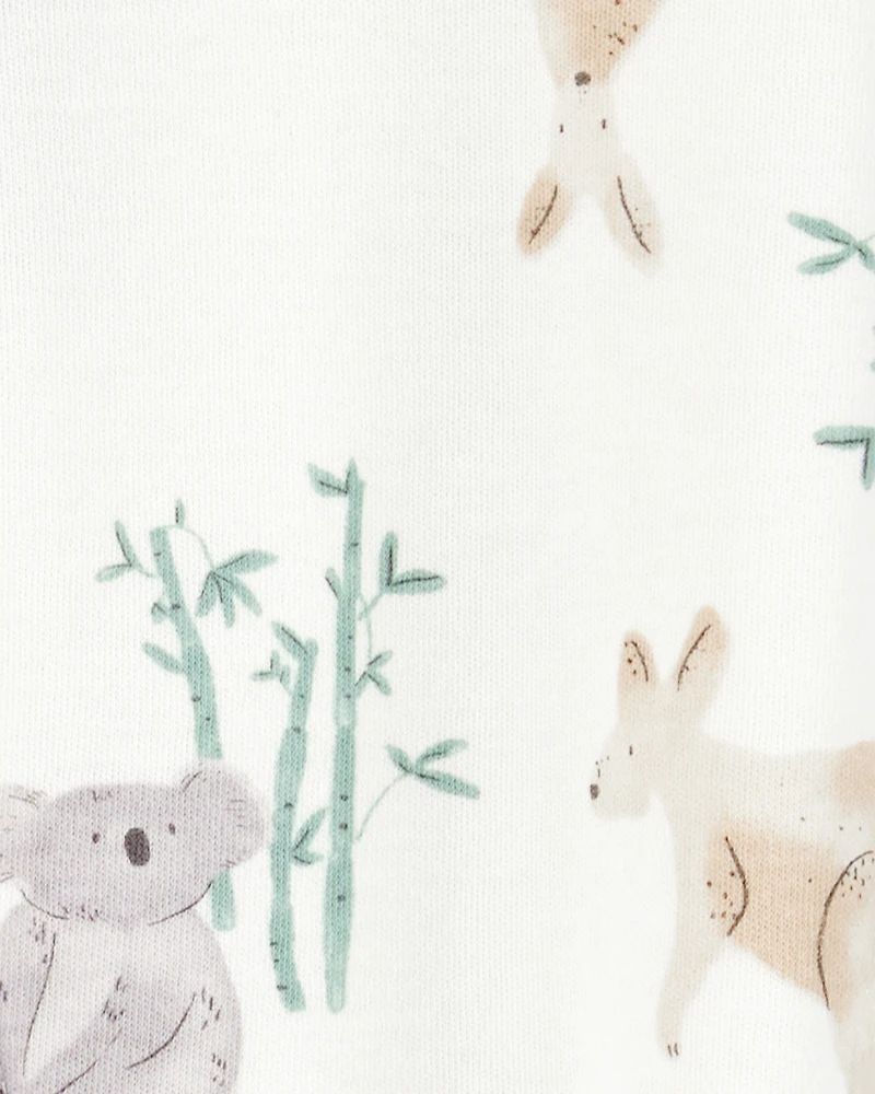 Baby Girl Kangaroo 2-Way Zip Cotton Sleeper pyjamas