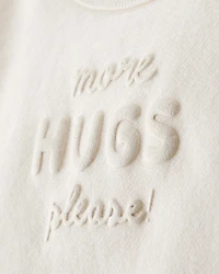 Baby Girl Hugs Fleece Pullover Sweatshirt - Cream