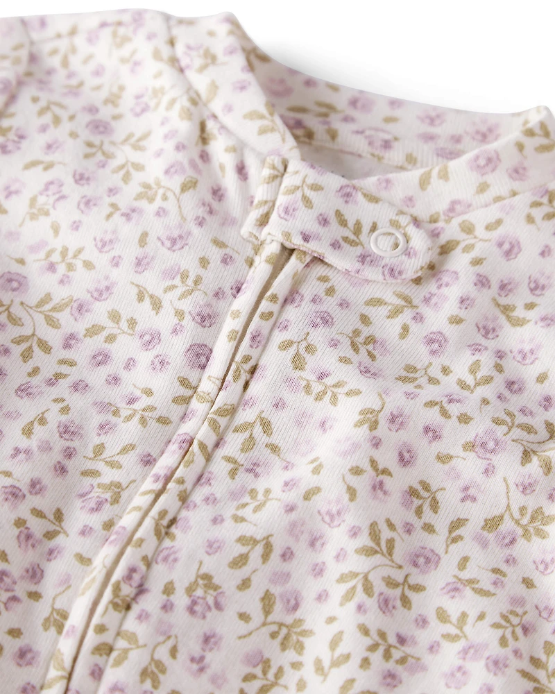 Baby Organic Cotton Sleep & Play Pyjamas Botanic Muse Print