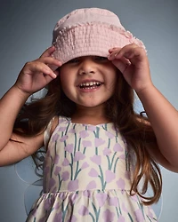 Toddler Girl Peplum Tank Top Wildflower Print - Cream