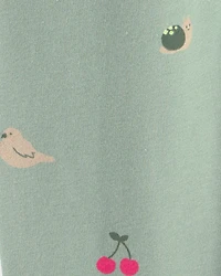 Baby Girl Butterfly Pull-On Stretch Leggings - Green