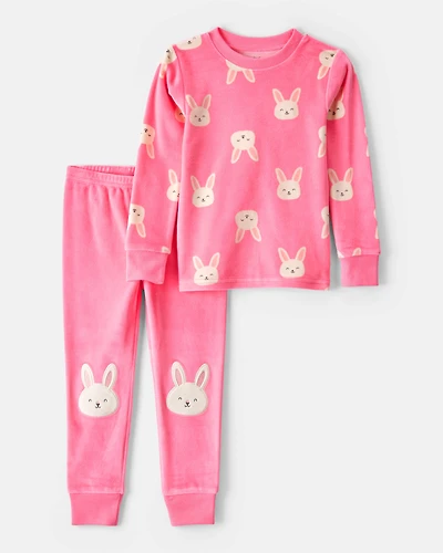 Toddler Girl Bunny DreamPlush Snug Fit 2-Piece Pyjamas - Pink
