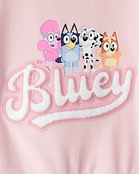 Toddler Girl Bluey French Terry Pullover - Pink