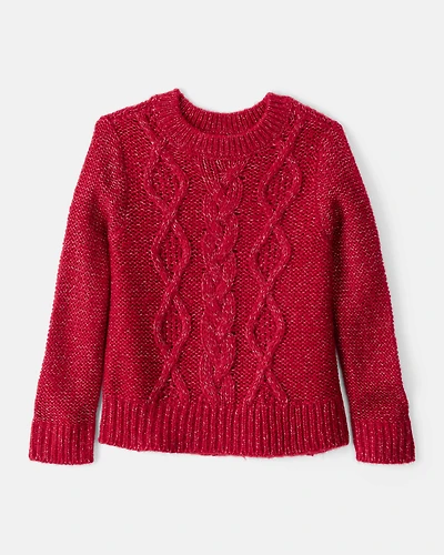 Toddler Girl Red Knit Sweater