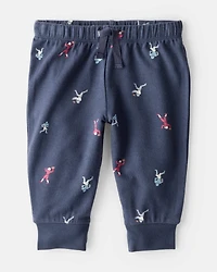 Baby Boy 2-Piece Football Print PurelySoft Long-Sleeve Tee & Pant Set - Blue