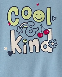 Toddler Girl 'Cool & Kind' Graphic Tee - Blue