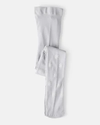 Toddler Girl Snowflake Print Tights - Blue