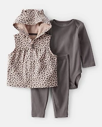 Baby 3-Piece Leopard Little Vest Set