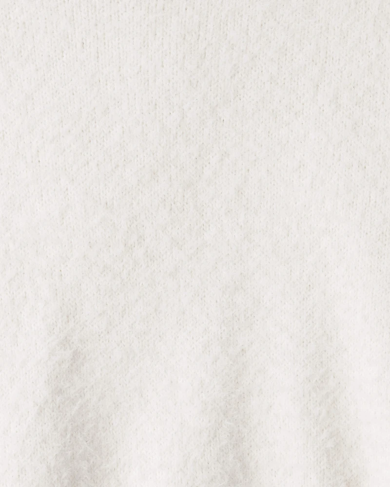 Toddler Girl Brushed Sweater - White