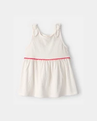 Toddler Girl Crinkle Tank Top - Ivory