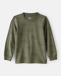 Toddler Boy Dinosaur Print Long-Sleeve Tee - Green