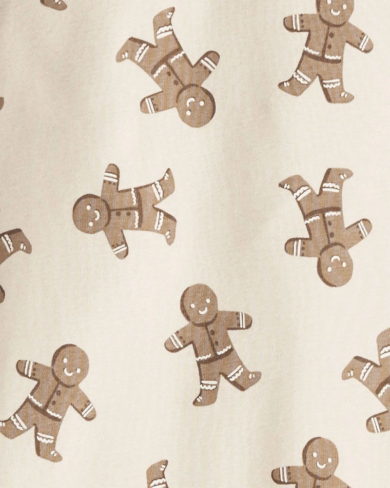 Kid Organic Cotton Pyjamas Set Gingerbread Man Print