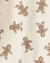 Kid Organic Cotton Pyjamas Set Gingerbread Man Print