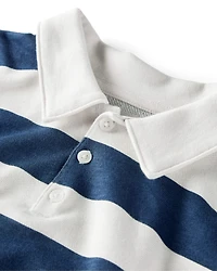 Boys Organic Cotton Henley Top Stripes