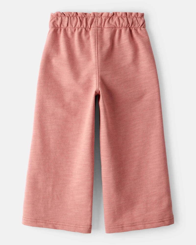 Toddler Girl 100% Cotton Wide-Leg Pants - Pink