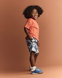 Toddler Boy Button-Front Tee - Orange