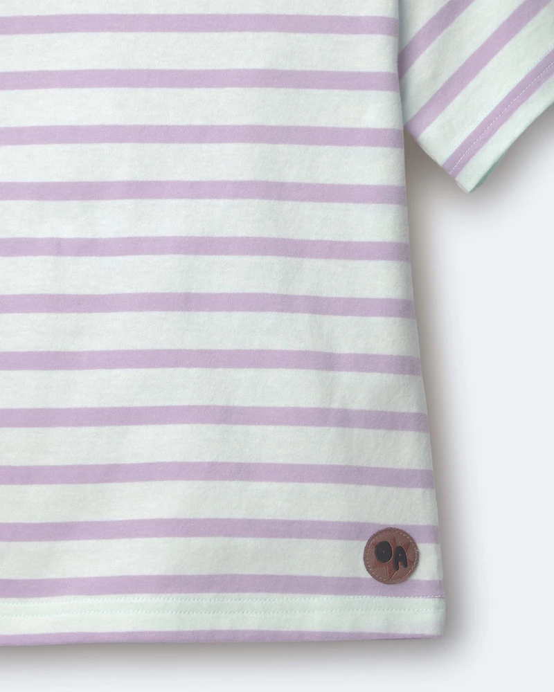 Toddler Relaxed Tee Stripes- Blue/Purple