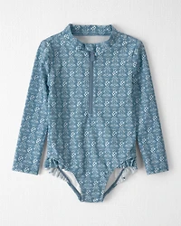 Toddler Girl Recycled Ruffle Swimsuit Bloom Lagoon