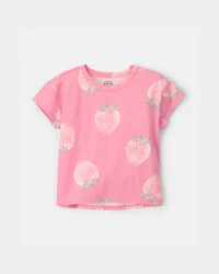 Girls Strawberry Top - Pink