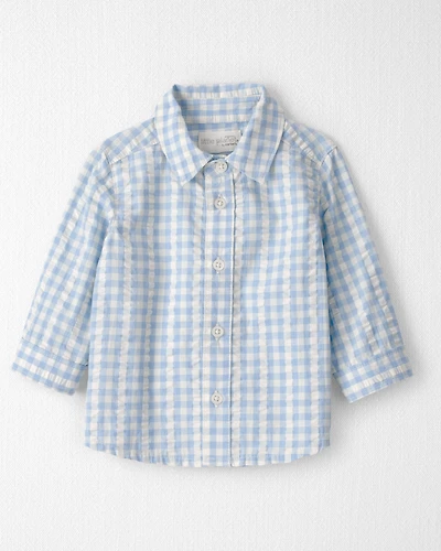 Baby Boy Gingham Button-Front Shirt Made with Organic Cotton