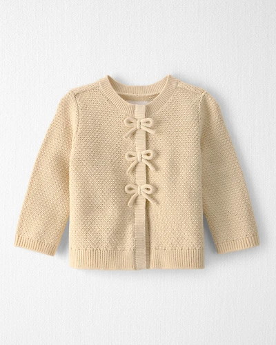 Baby Girl Organic Cotton Sweater with Bows