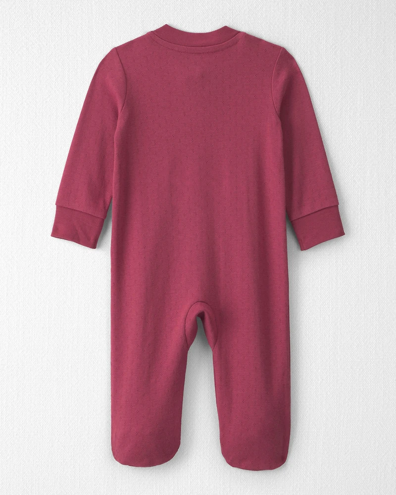 Baby Girl Organic Cotton Pointelle Sleeper