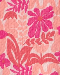 Girls Tropical Crinkle Tank Top - Pink