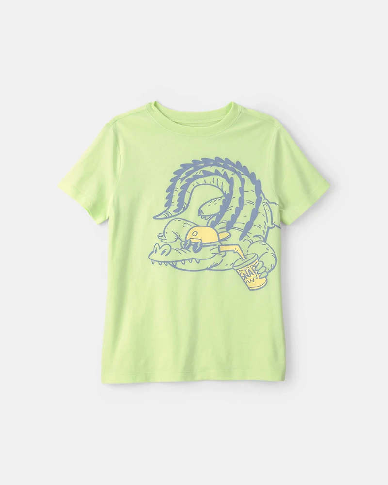 Boys Alligator Graphic Tee - Green