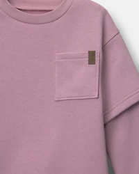 Toddler Long-Sleeve Layered Top - Mauve