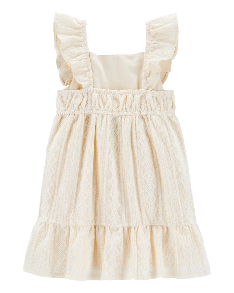 Toddler Crochet Flutter-Sleeve Dress