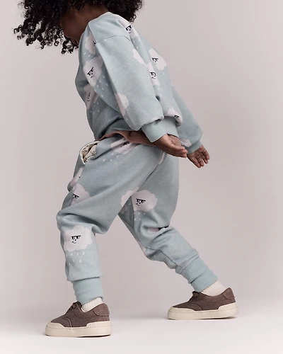 Toddler City Park™ Jogger Pant Rain Cloud Print - Pale Blue