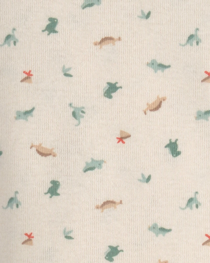 Baby 2-Piece Dinosaur Overall Set - Green/Cream