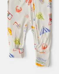 Baby Beach 2-Way Zip PurelySoft™ Snug Fit Sleeper - Cream