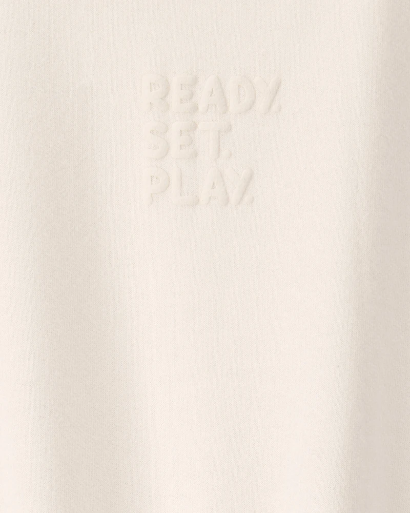 Toddler Girl 'Ready Set Play' French Terry Pullover Sweatshirt - Ivory