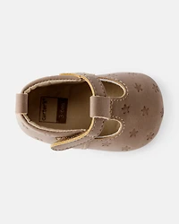 Baby Girl Star Mary Jane Shoes - Brown