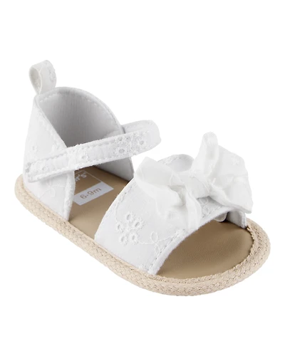 Baby Eyelet Sandals - White