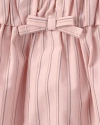 Baby Girl Striped Sleeveless Dress - Pink