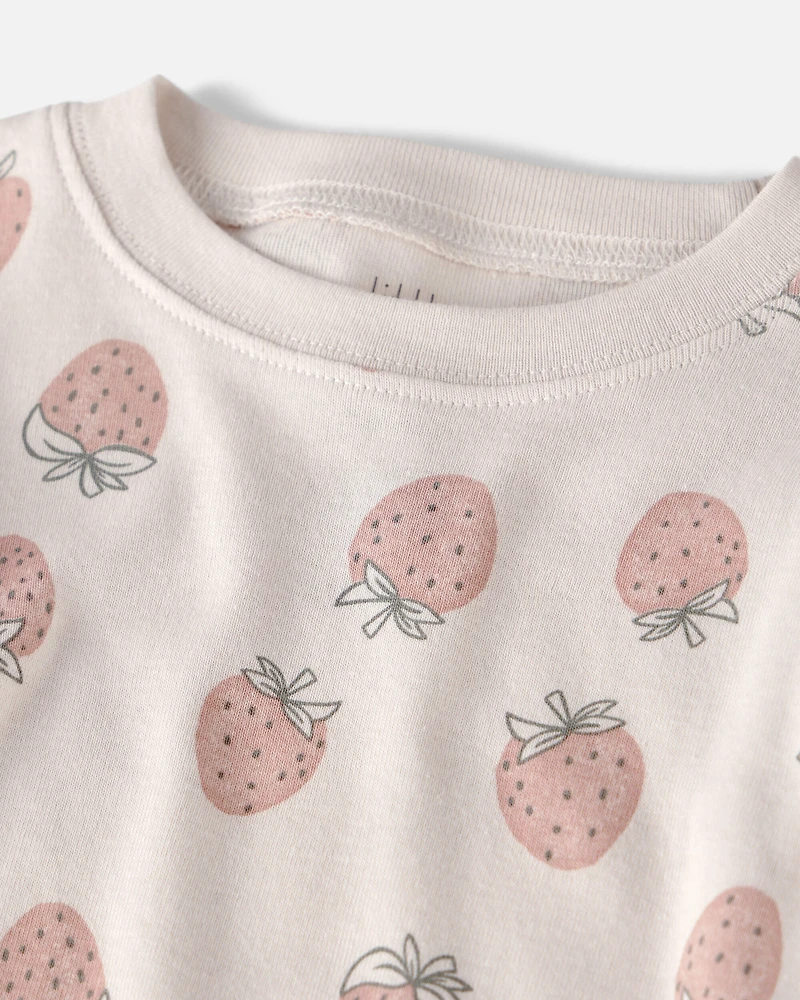 Baby Girl 2-Piece Organic Cotton Pyjama Strawberry-Print