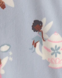 Baby Girl 1-Piece Fairies 2-Way Zip DreamPlush Snug Fit Footed Pyjama - Blue