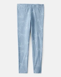 Girls Bow Print Leggings