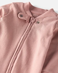 Baby Girl Organic Cotton Sleeper Pyjamas Pink