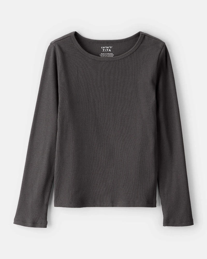 Girls 2-Piece Plaid Long-Sleeve Dress Set - White