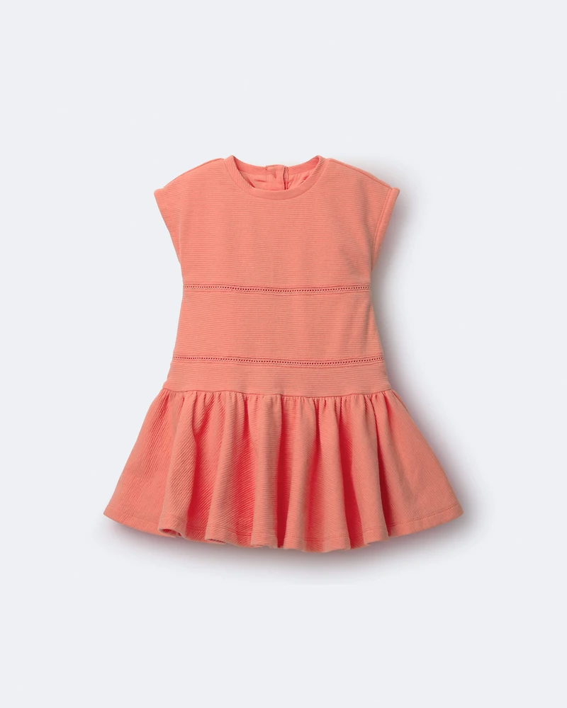 Toddler Girl Drop Waist Short-Sleeve Dress - Orange