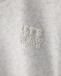 Toddler Girl 'Let's Play' Fleece Pullover Sweatshirt - Grey
