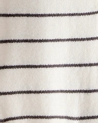 Baby Boy Striped Cotton Long-Sleeve Jumpsuit - White