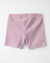 Baby Girl 2-Pack Organic Cotton Ribbed Pedal Shorts